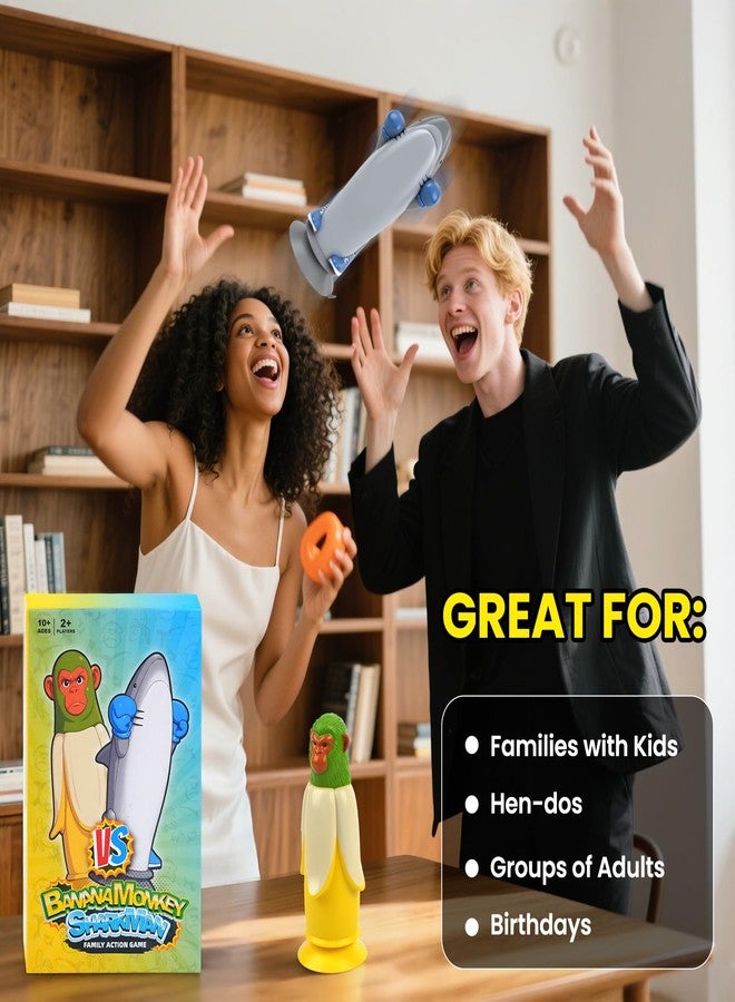 Senduzll Banana Momkey vs sharkman: Flippin' Fun Party Game You'll Ever Play for Family, Adults - Perfect Christmas Parties, Game Night | Bonus Content Included - Image 5